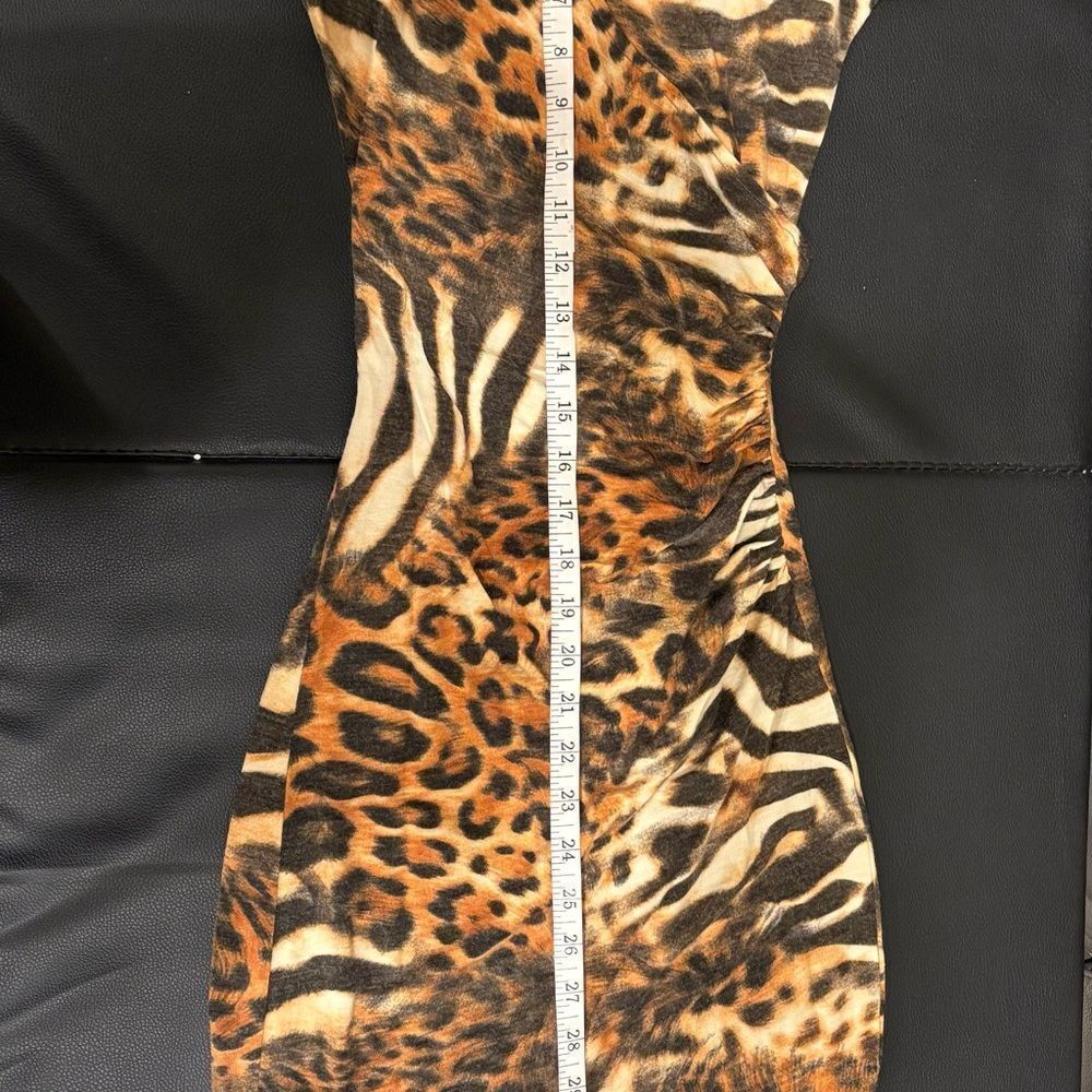 Cache Brown and Black Bodycon Dress Mock Neck - Picture 12 of 13